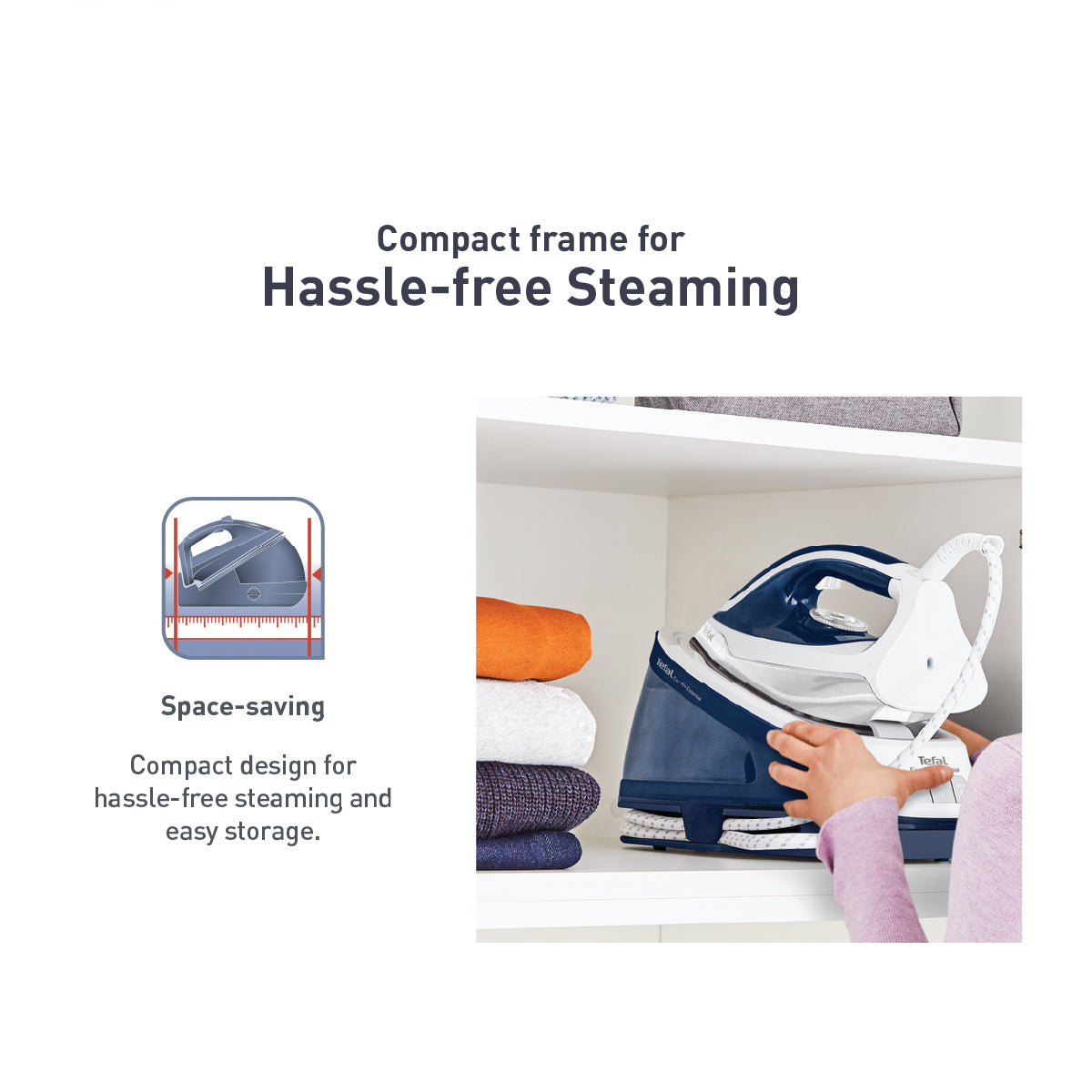 Tefal Express Easy Steam Station Steam Generator 1.4L 2200W SV6116 270g Steam Boost, Smart Technology, Compact, Flawless Glide