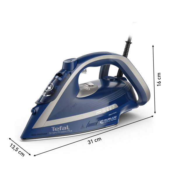 Tefal Smart Protect Plus Steam Iron 270ml 2800W (Durilium AirGlide) FV6872  205g Steam Boost, Smart Technology, Quality Soleplate, Full Protection