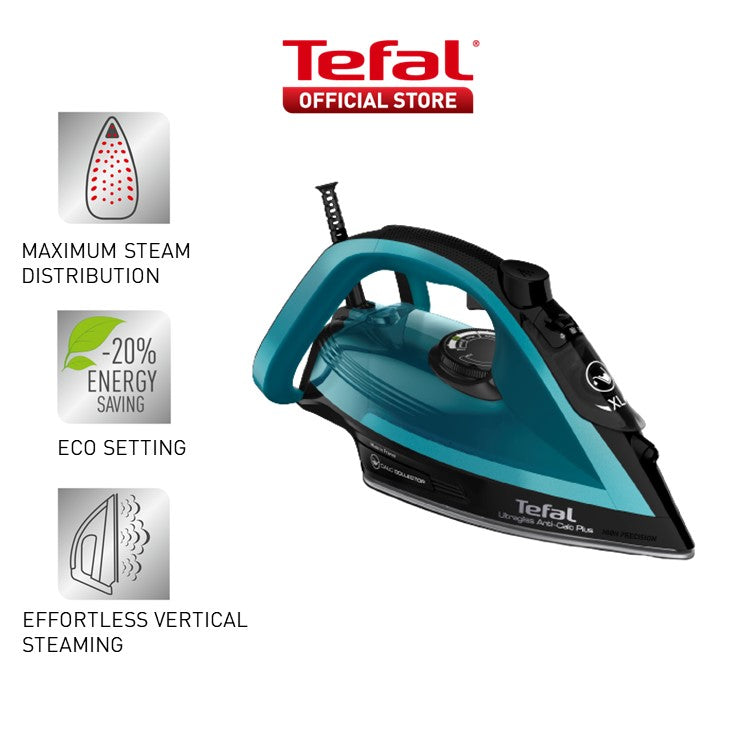 Tefal Ultragliss Plus Steam Iron 270ml 2800W FV6832 260g Steam Boost, Anti-drip, Soleplate, Made in France