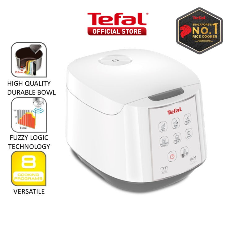 Tefal Easy Fuzzy Logic Rice Cooker 1.8L RK7321 8 Programmes, AI, 4-Layer, Spherical Pot, 10 Cups
