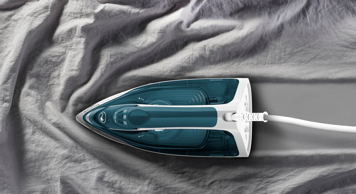 Tefal Express Steam Iron, 270ml 2400W Green/White FV2831 Powerful, Anti-Drip, Easy-to-Use, Fast Glide