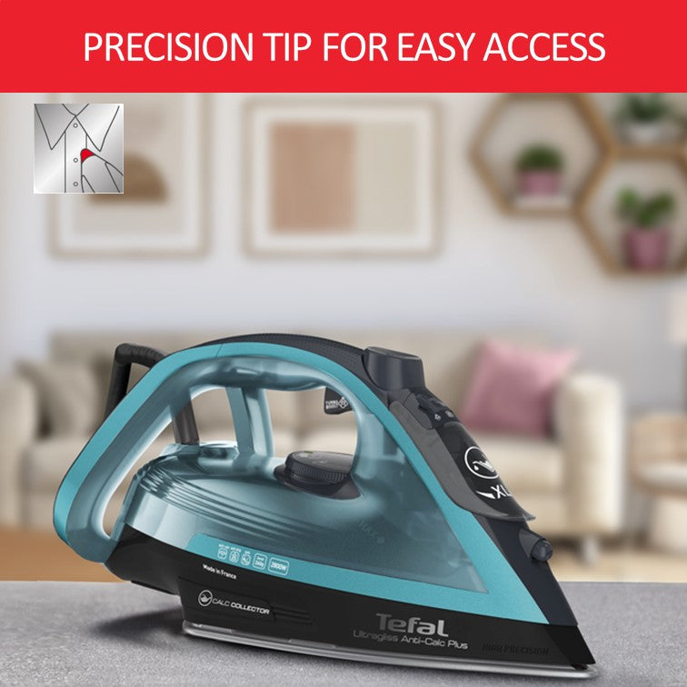 Tefal Ultragliss Plus Steam Iron 270ml 2800W FV6832 260g Steam Boost, Anti-drip, Soleplate, Made in France