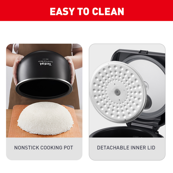 Tefal Easy Rice Max Rice Cooker 1.8L RK7378 4mm spherical pot, 11 programmes, removable inner lid, 24hr keep warm