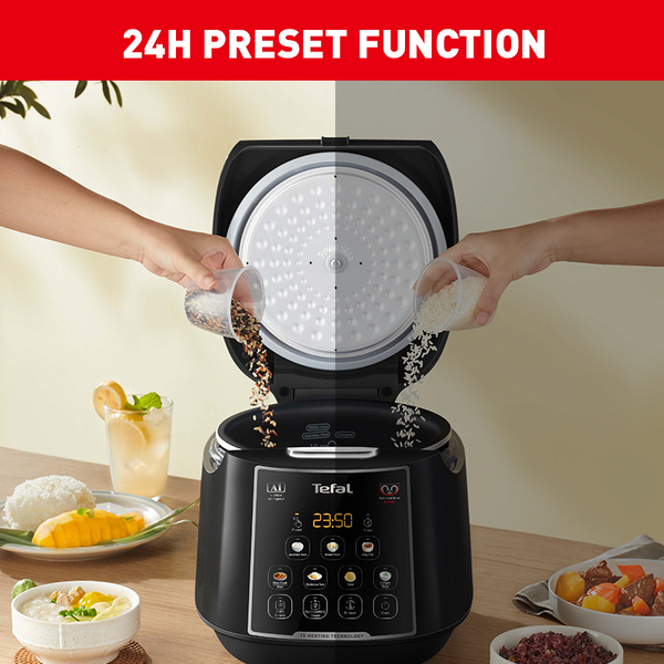 Tefal Easy Rice Max Rice Cooker 1.8L RK7378 4mm spherical pot, 11 programmes, removable inner lid, 24hr keep warm