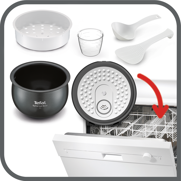 Tefal Delirice Pro Induction Spherical Pot Rice Cooker 1.5L RK808A 16 Programmes, Multi-Layer Non-Stick, Spherical Pot, Easy to Clean, 8 Cups