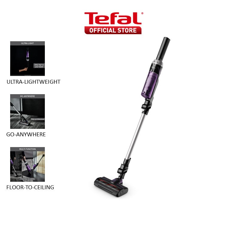 Tefal X-Nano Essential Cyclonic Technology Handstick Vacuum Cleaner TY1129 1kg Ultra-Lightweight, Multi-Function, Ultra-Slim, All Floor Types, 40-MinuteBattery