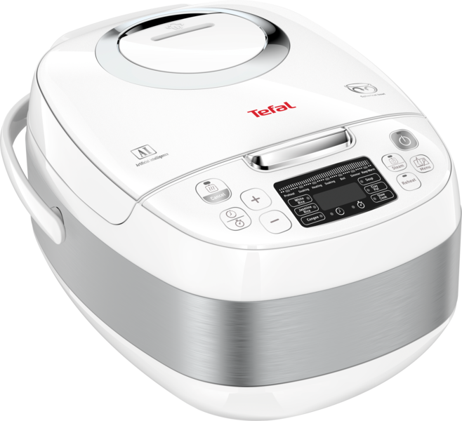 Tefal Delirice Compact Fuzzy Logic Spherical Rice Cooker 1L RK7501 10 Programmes, AI, 6-Layer, Ideal for Couples, 5.5 Cups