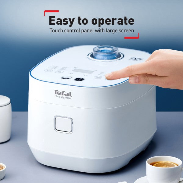 Tefal Xpress Fuzzy Logic Rice Cooker 1.5L RK5221 12 Programmes, Non-Stick, Removable Inner Lid, 2x Faster, 8 Cups