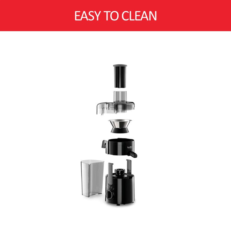Tefal Frutelia Plus Juicer with Stainless Steel Filter ZE3708 - compact, 950ml pulp collector, 350W, 2 speeds and pulse, easy to clean, anti-grip feet
