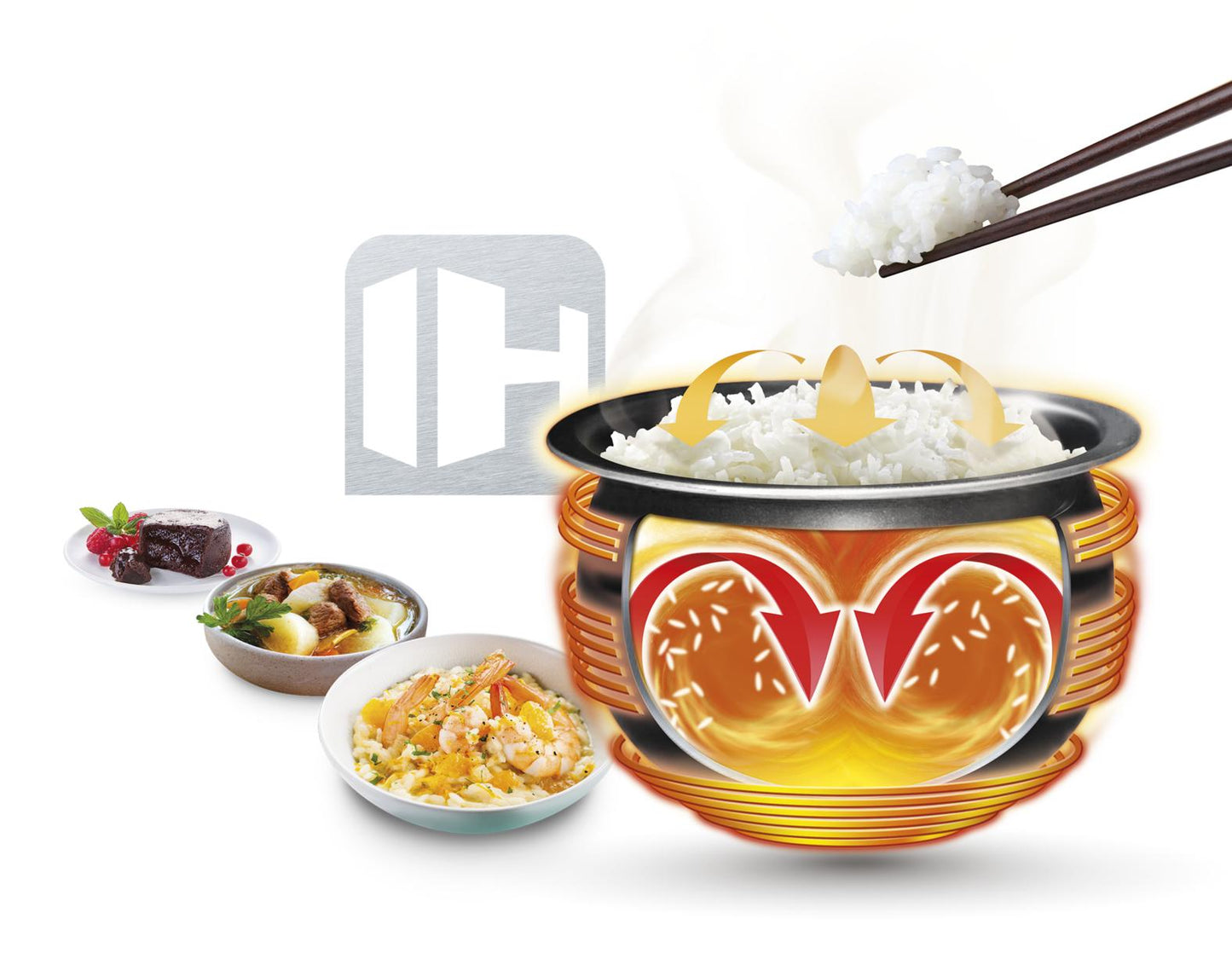 Tefal Delirice Pro Induction Spherical Pot Rice Cooker 1.5L RK808A 16 Programmes, Multi-Layer Non-Stick, Spherical Pot, Easy to Clean, 8 Cups