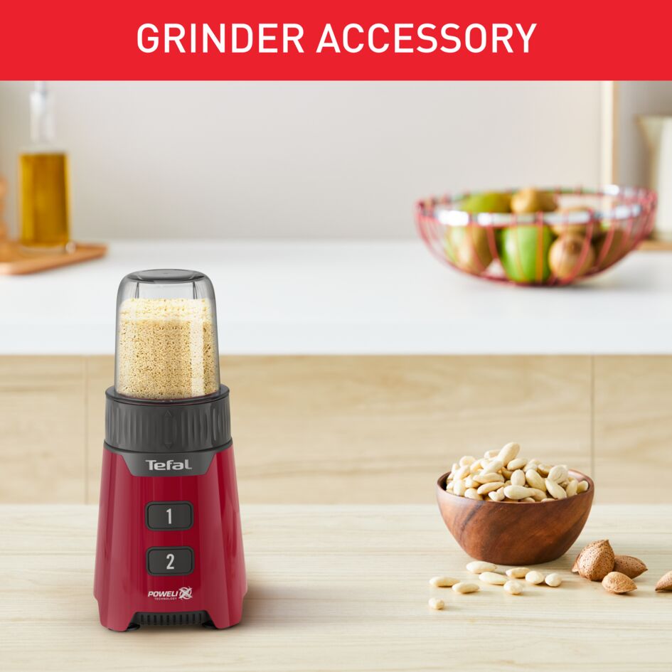 Tefal Minimix Glass Personal Blender BL1685 400W, 700ml, removable Powelix blades, 2 speeds, mini chopper & grinder