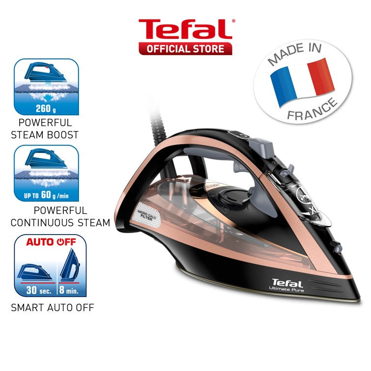 Tefal Ultimate Pure Steam Iron 3000W 350ml FV9845 260g Steam Boost, Time-Saving, Fast Heat Up, Easy-to-Use