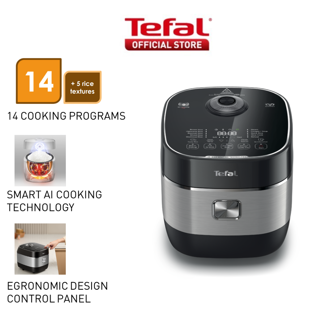 Tefal Rice Master Max Induction Fuzzy Logic Rice Cooker 1.8L RK8198 – 14 Programs, 10 Cups, 3mm Ceramic Spherical Pot