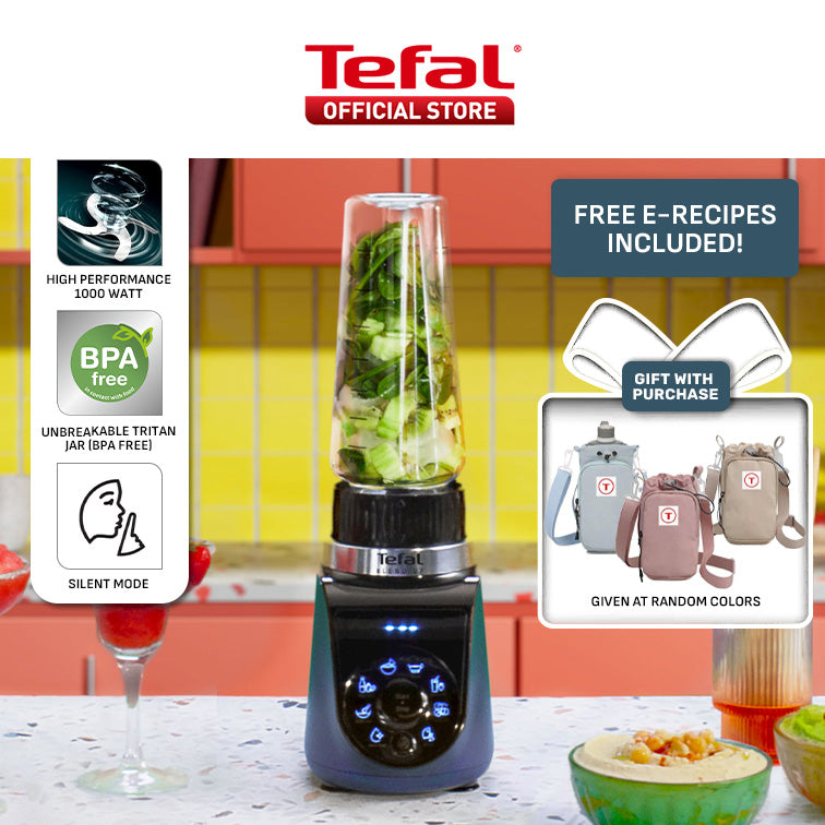 Tefal BlendUp Personal Blender BL19H4 ƒ?? Removable blades, 2 dishwasher safe BPA-free Tritan jars, 1000W, 8 auto programs