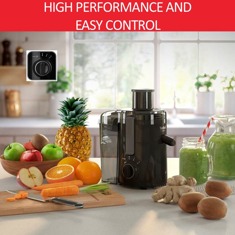 Tefal Frutelia Plus Juicer with Stainless Steel Filter ZE3708 - compact, 950ml pulp collector, 350W, 2 speeds and pulse, easy to clean, anti-grip feet