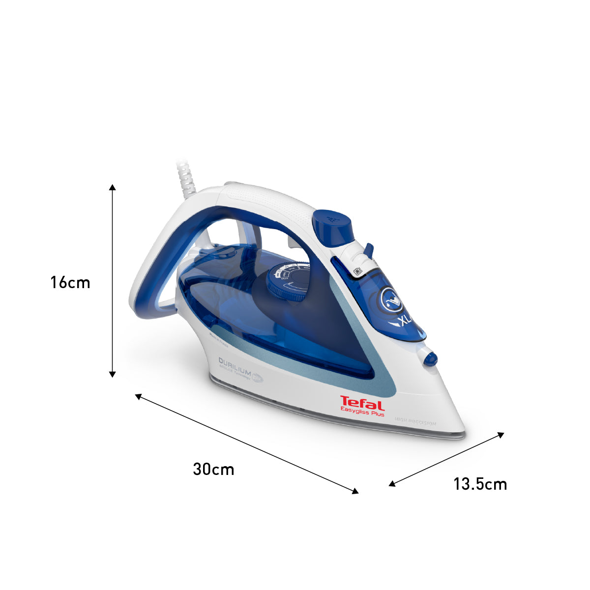 Tefal Durilium Airglide Technology Easygliss Steam Iron 270ml 2400W FV5715 190g Steam Boost, Easy Maintenance, Durable, Versatile, Fastest Glide