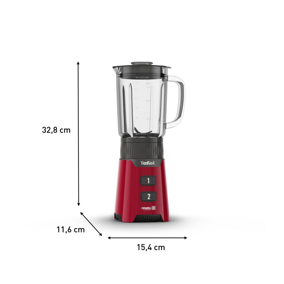 Tefal Minimix Glass Personal Blender BL1685 400W, 700ml, removable Powelix blades, 2 speeds, mini chopper & grinder