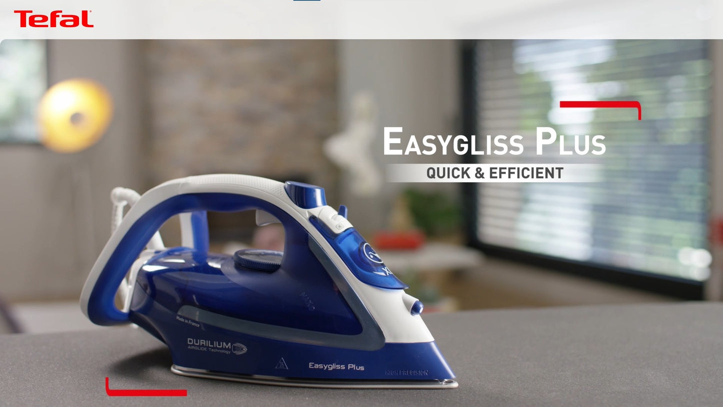 Tefal Easygliss Steam Iron 270ml 2500W FV5718 195g Steam Boost, Quick Heat, Durable, Versatile, Perfect Precision