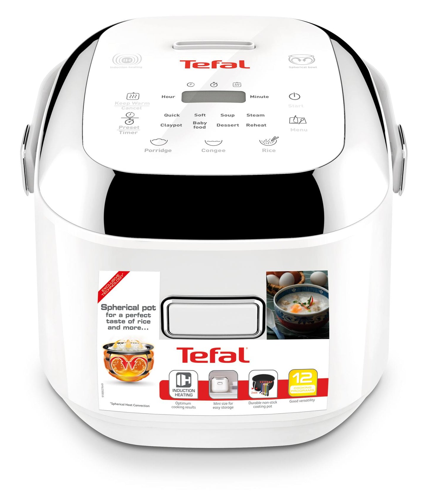 Tefal Rice Cooker Mini Pro Induction RK6041 12 Programmes, AI, 6-Layer, 24H Keep-Warm, 4 Cups