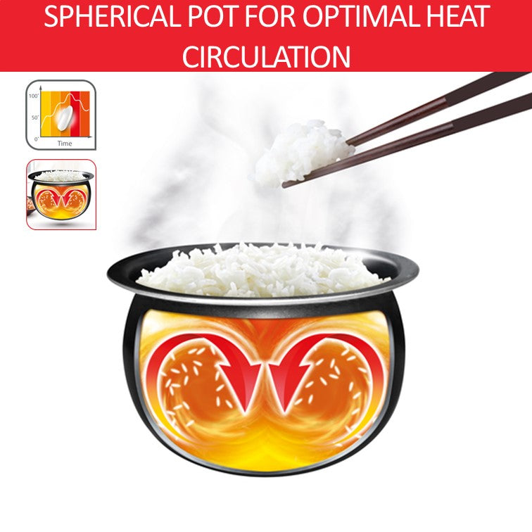 Tefal Easy Fuzzy Logic Rice Cooker 1.8L RK7321 8 Programmes, AI, 4-Layer, Spherical Pot, 10 Cups