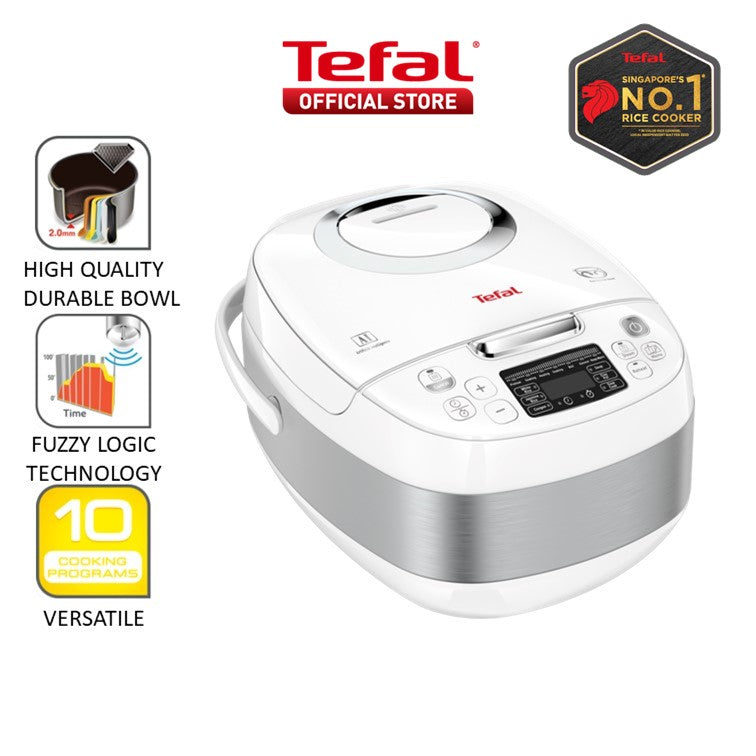 Tefal Delirice Compact Fuzzy Logic Spherical Rice Cooker 1L RK7501 10 Programmes, AI, 6-Layer, Ideal for Couples, 5.5 Cups