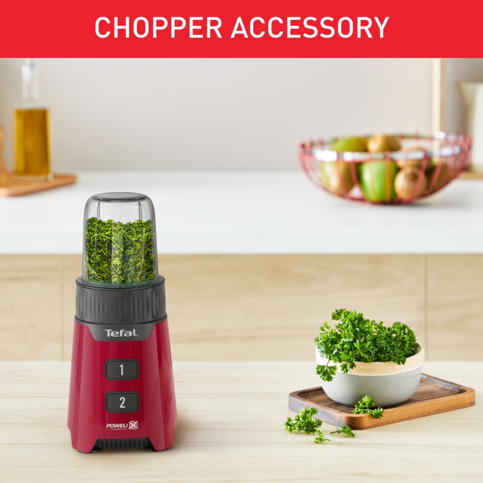 Tefal Minimix Glass Personal Blender BL1685 400W, 700ml, removable Powelix blades, 2 speeds, mini chopper & grinder