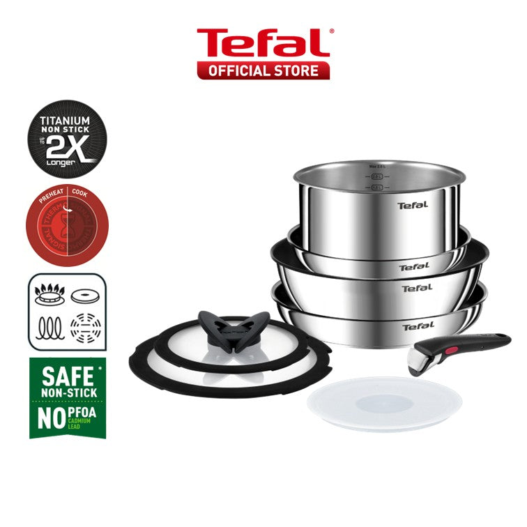 Tefal Ingenio Stainless Steel Sets- Edition (3pc) L897S3/Effective (6pc) L89796/White Gold Edition (8pc) L895S8