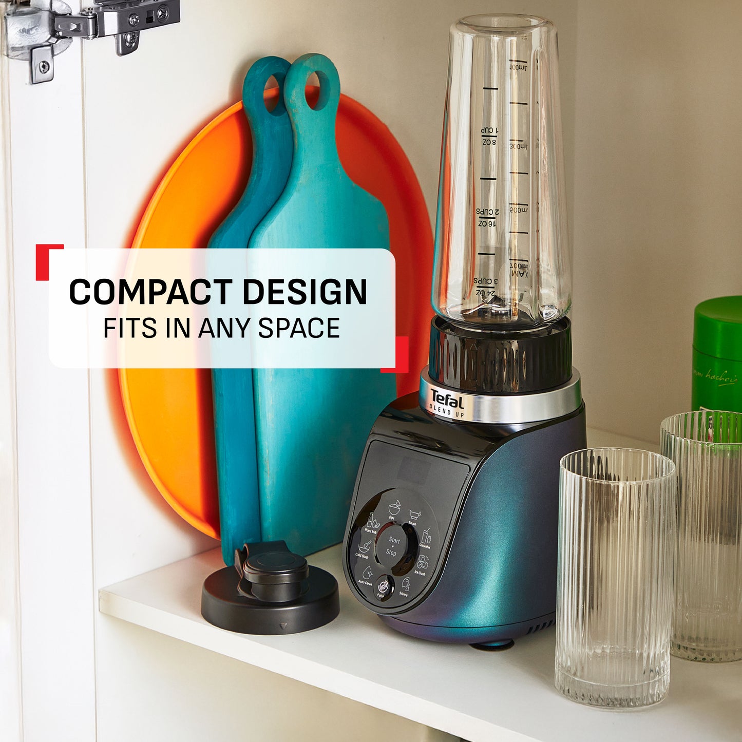 Tefal BlendUp Personal Blender BL19H4 ƒ?? Removable blades, 2 dishwasher safe BPA-free Tritan jars, 1000W, 8 auto programs