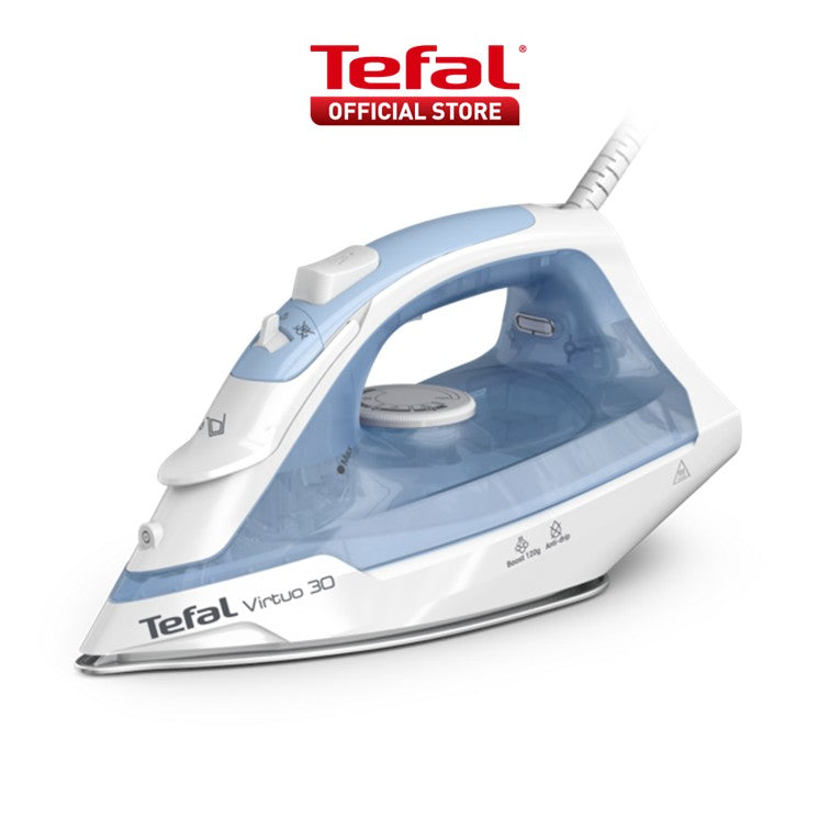 Tefal Virtuo 30 Steam Iron FV2C41 – Quick & Easy, Powerful 2000 Watts, Steam Boost 120g/min (FV1721 available)