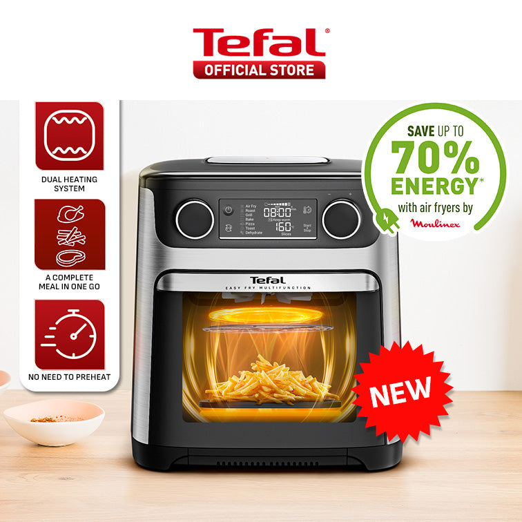 Tefal Easy Fry Healthy Air Fryer Oven & Grill w/7 Accessories 11L 9-in-1 FW5018 8 Programmes, 99% Less Fat, Rotisserie, Easy-to-Clean