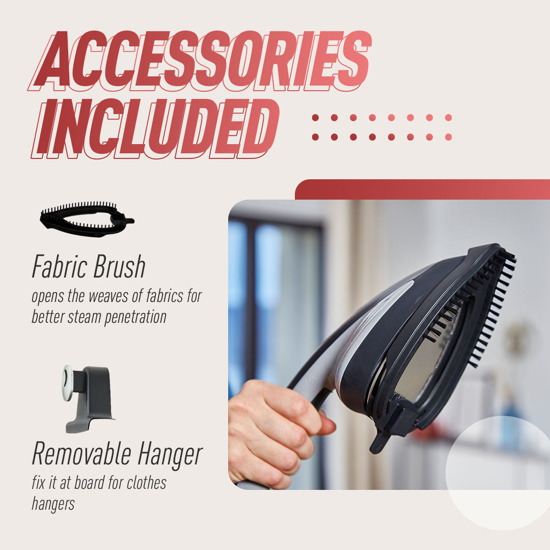 Tefal All-in-One Ironing IXEO+ Garment Steamer QT1510 - Powerful Steam, XL Water Tank, Easy-Carry, Removable Base, Fast Heat-up, Attached Wheels