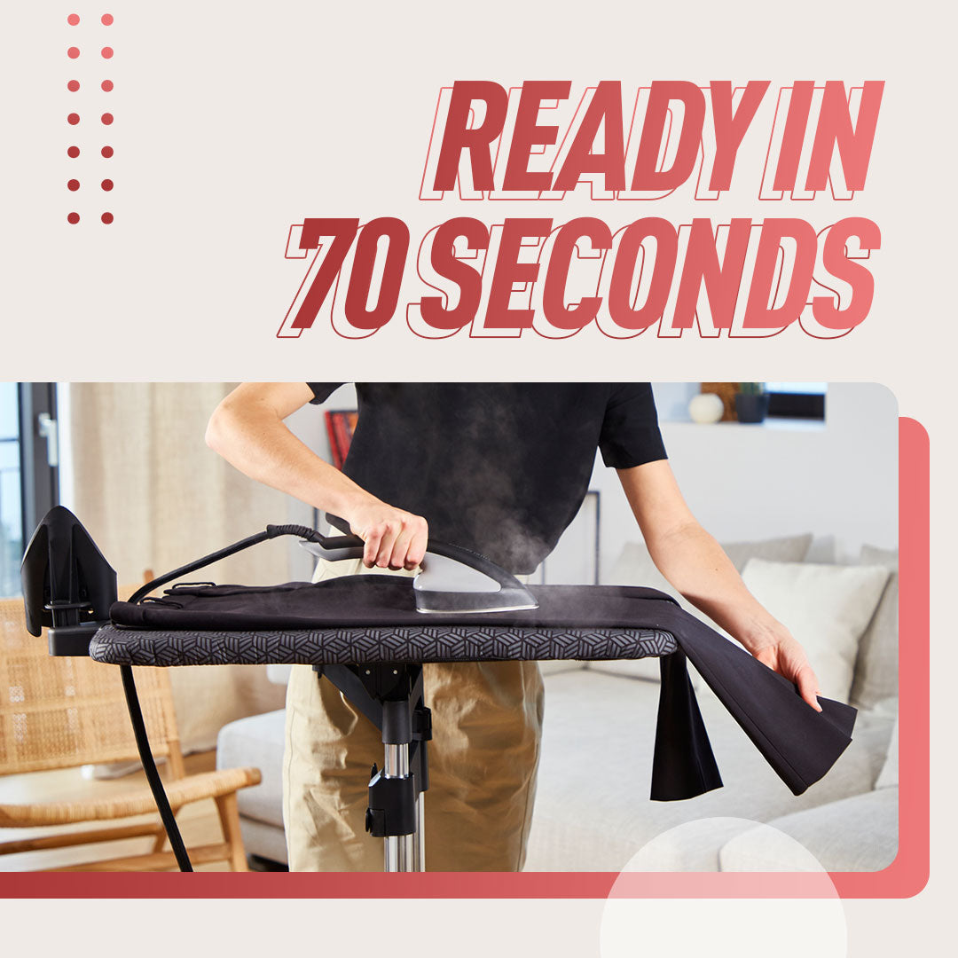Tefal All-in-One Ironing IXEO+ Garment Steamer QT1510 - Powerful Steam, XL Water Tank, Easy-Carry, Removable Base, Fast Heat-up, Attached Wheels