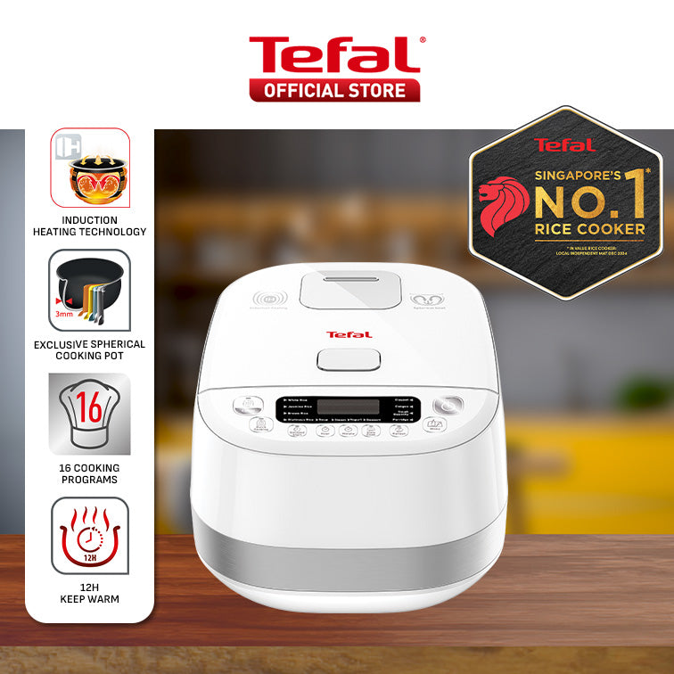 Tefal Delirice Pro Induction Spherical Pot Rice Cooker 1.5L RK808A 16 Programmes, Multi-Layer Non-Stick, Spherical Pot, Easy to Clean, 8 Cups