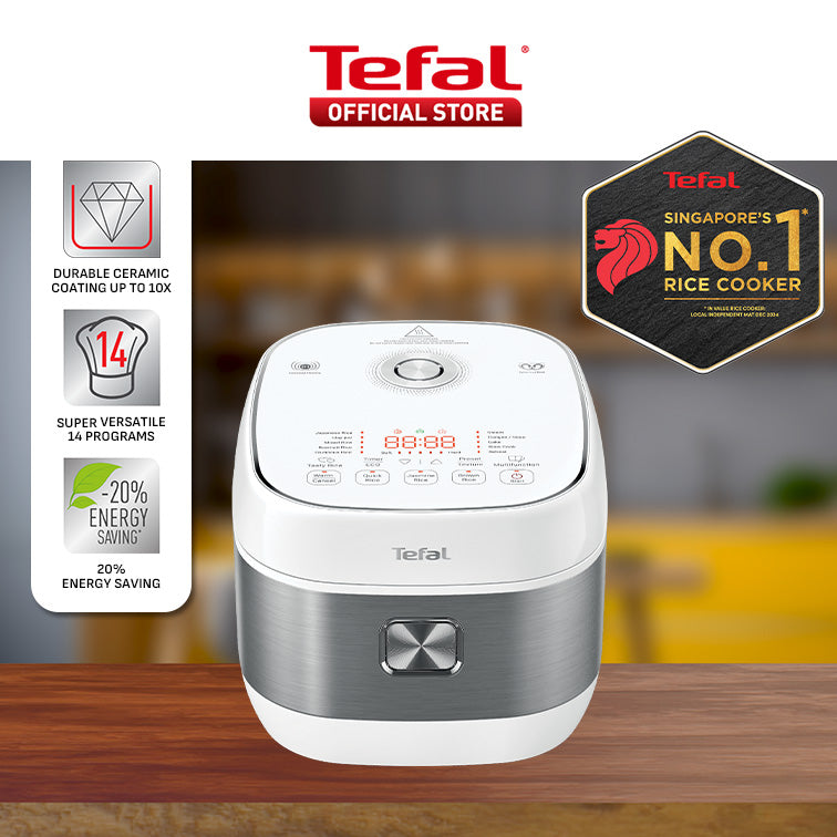 Tefal Rice Master Induction Fuzzy Logic Rice Cooker 1.5L RK8131 – 14 Programs, 8 Cups, 1.5mm Ceramic Spherical Pot