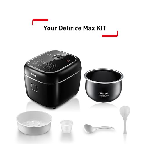 Tefal Delirice Max Fuzzy Logic 1.8L Rice Cooker RK7778 – 10 cups, 13 programs, 4mm spherical pot with ceramic coating