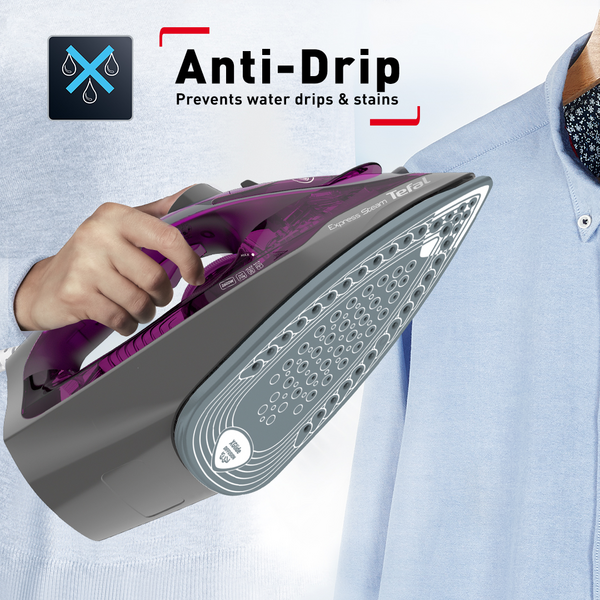 Tefal Express Steam Iron (Powergliss Ceramic Soleplate) 270ml 2600W FV2843 210g Steam Boost, Anti-Drip, Easy Refill, Fast Glide