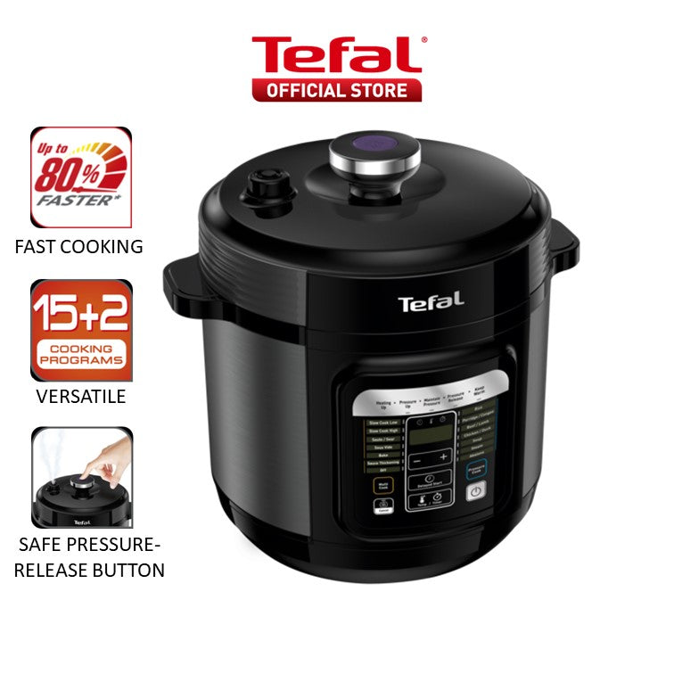 Tefal Home Chef Smart Electric Pressure Cooker 6L CY601 Multicooker, 15 programmes, 12 cups, steam, slow cook, bake, sous vide, sauce thickening