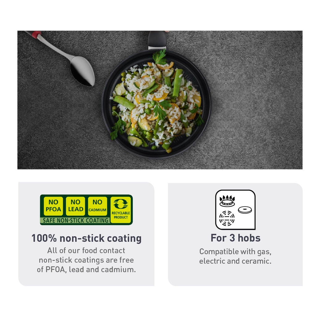 Tefal Cook Easy Range Wok Pan, Chinese Wok 28cm/32cm/36cm