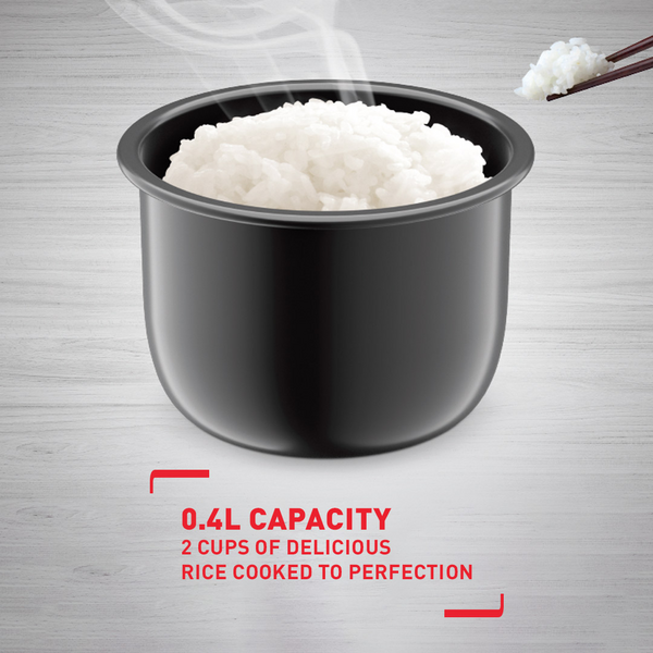 Tefal Mechanical Mini Rice Cooker 0.4L RK1721 Durable Non-Stick, Removable Inner Lid, Convenient Storage, Easy to Clean, 2 Cups