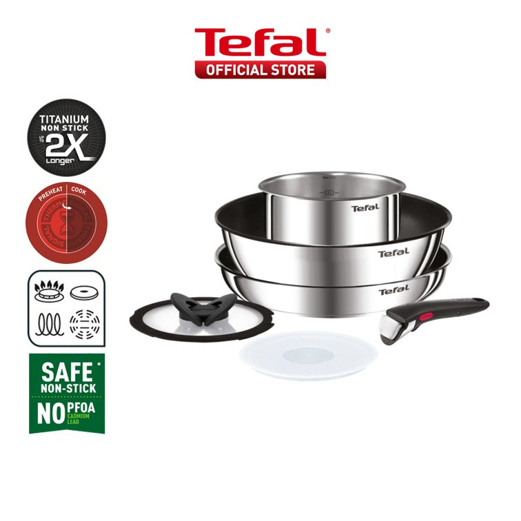 Tefal Ingenio Stainless Steel Sets- Edition (3pc) L897S3/Effective (6pc) L89796/White Gold Edition (8pc) L895S8