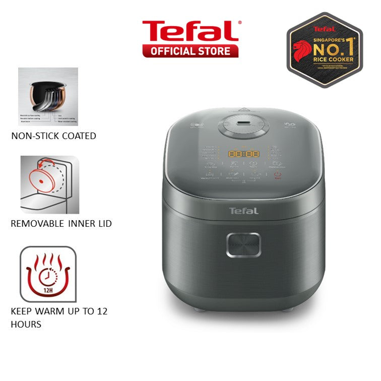 Tefal Rice Master Induction Fuzzy Logic 1.8L Rice Cooker RK818A 14 Programmes, 6-Layer Inner Cooking, User Friendly, Spherical Pot, 10 Cups