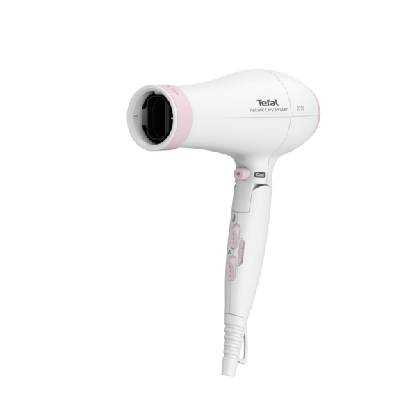 Tefal Instant Dry Foldable Hair Dryer with Concentrator, 6 Positions Custom Settings, Cool Air Shot, Removable Rear Grid, 1.8m Cord, 2200W HV6092