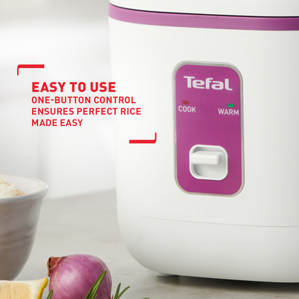 Tefal Mechanical Mini Rice Cooker 0.4L RK1721 Durable Non-Stick, Removable Inner Lid, Convenient Storage, Easy to Clean, 2 Cups