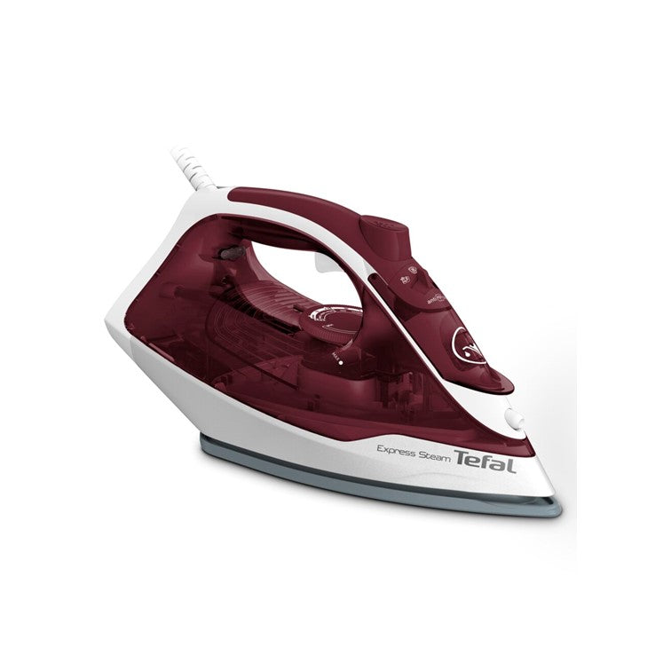 Tefal Express Steam Ceramic Soleplate Iron 270ml 2600W (Red) FV2869  Powerful, Anti-Drip, Enhanced Safety, Convenient, Easy-to-Use