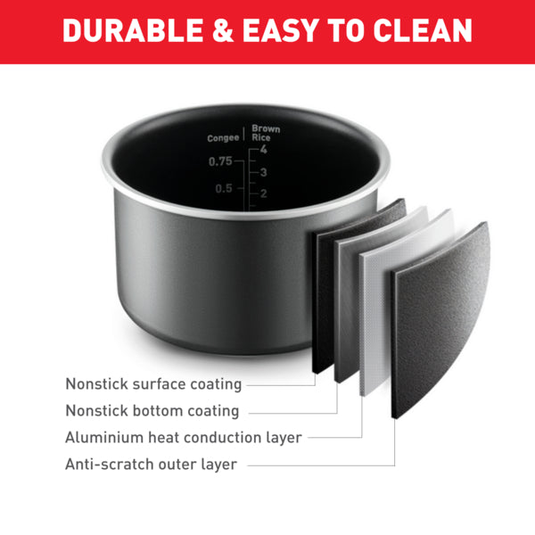 Tefal Mini Rice Mate Fuzzy Logic Rice Cooker 0.7L 8 programmes, AI, removable inner lid, compact, 4 cups RK5151