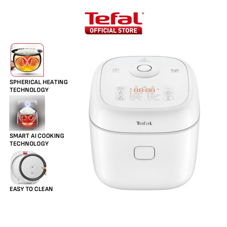 Tefal Delirice Fuzzy Logic 1.8L Rice Cooker RK7711 – 10 cups, 11 programs, 2mm spherical pot with ceramic coating