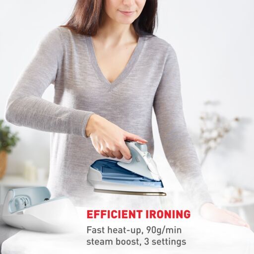 Tefal Freemove Mini Cordless Steam Iron FV6230 – Powerful 1650W, Lightweight, Portable, Smart Auto-Off, Anti-Drip, Anti-