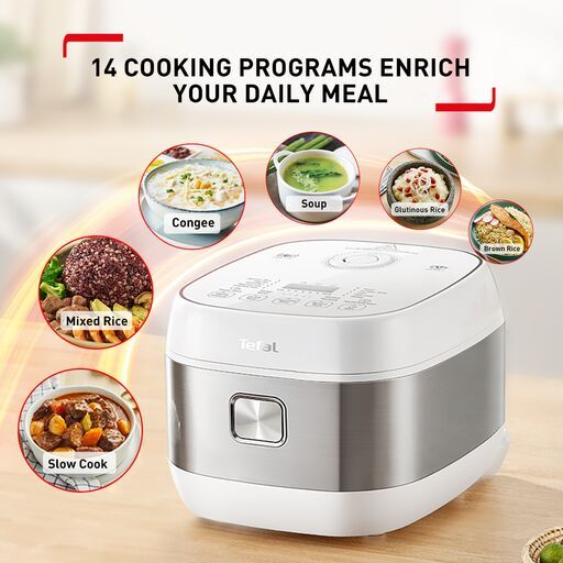 Tefal Rice Master Induction Fuzzy Logic Rice Cooker 1.5L RK8131 – 14 Programs, 8 Cups, 1.5mm Ceramic Spherical Pot