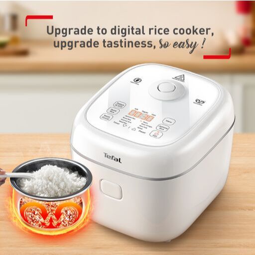 Tefal Delirice Fuzzy Logic 1.8L Rice Cooker RK7711 – 10 cups, 11 programs, 2mm spherical pot with ceramic coating