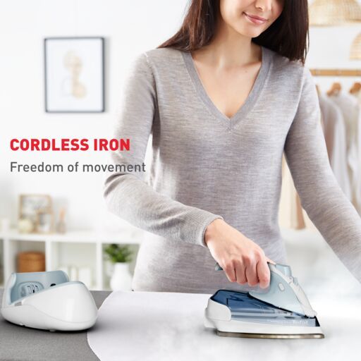 Tefal Freemove Mini Cordless Steam Iron FV6230 – Powerful 1650W, Lightweight, Portable, Smart Auto-Off, Anti-Drip, Anti-